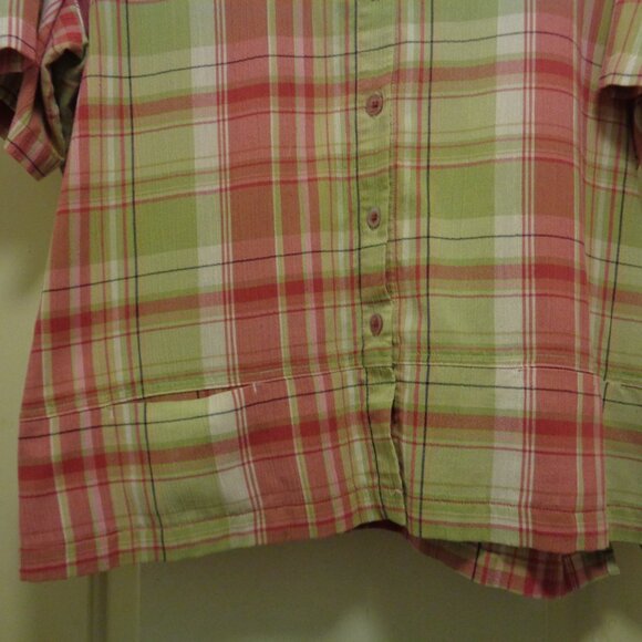 PRETTY IN PREPPY PLAID LADY BLOUSE BY ALLISON DAILY 22 W - Picture 7 of 10